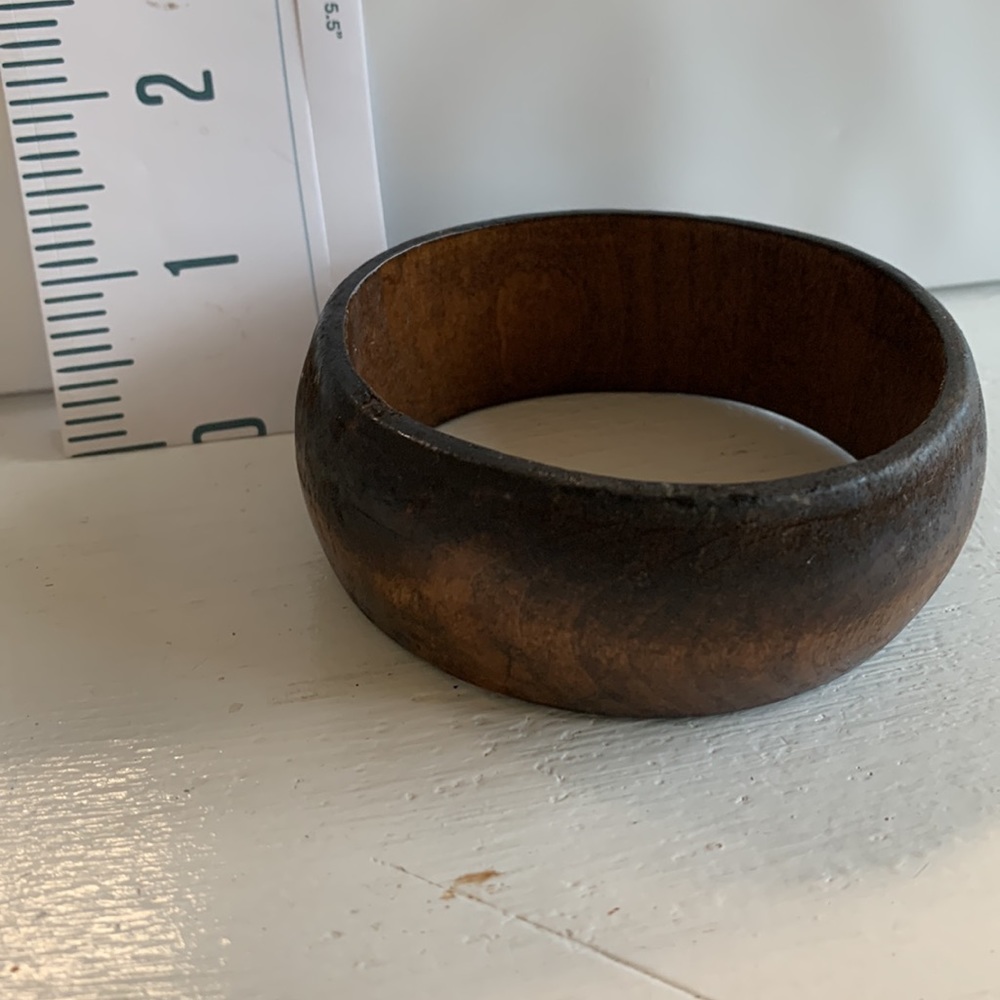 1” wide solid wood bangle bracelet.